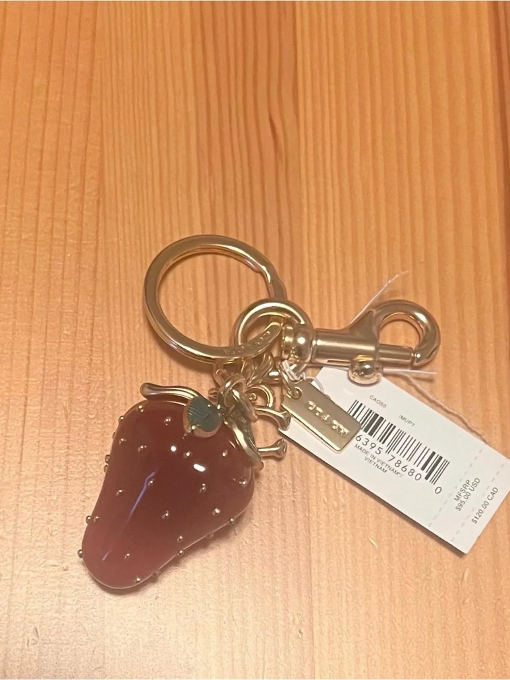 Coach Gold/Red Strawberry Charm - Picture 1 of 1